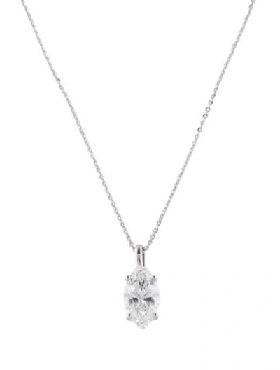 Pre-owned Pendant 14k 2.00ctw Lab-grown Diamond  Necklace, 18" In Multi