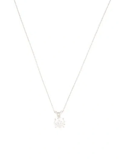 Pre-owned Pendant 14k 2.00ctw Lab-grown Diamond Soliatire  Necklace, 18" In Multi
