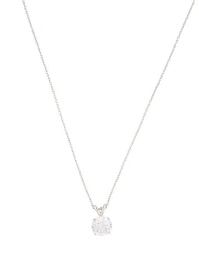 Pre-owned Pendant 14k 2.00ctw Lab-grown Diamond Soliatire  Necklace, 18" In Multi