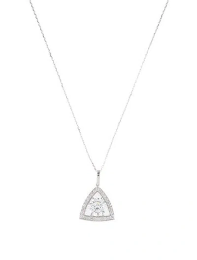 Pre-owned Pendant 14k 2.01ctw Lab-grown Diamond  Necklace, 18" In Multi