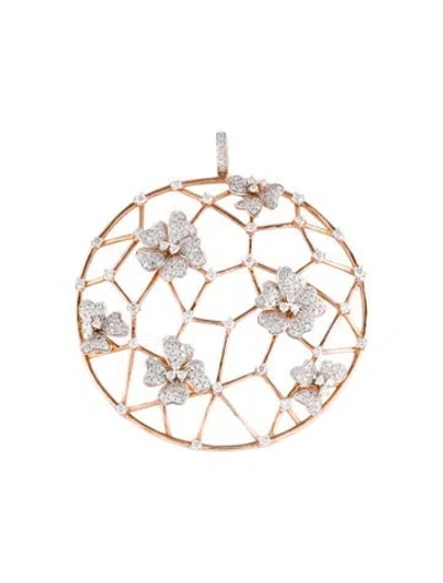 Pre-owned Pendant 14k 2.02ctw Diamond Circular Flower  In Multi