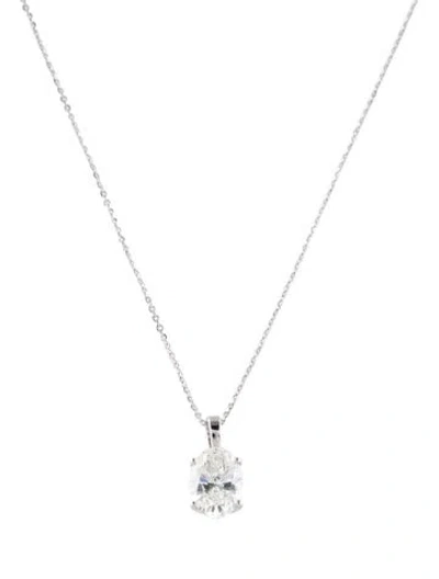 Pre-owned Pendant 14k 2.02ctw Lab-grown Diamond  Necklace, 17.75" In Multi