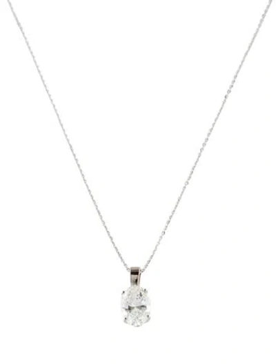 Pre-owned Pendant 14k 2.02ctw Lab-grown Diamond Solitaire  Necklace, 18" In Multi