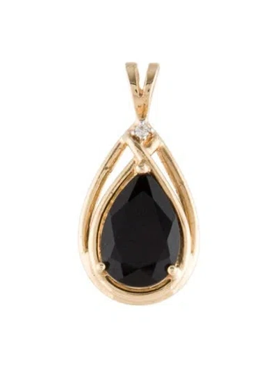 Pre-owned Pendant 14k 2.03ctw Onyx & Diamond  In Multi