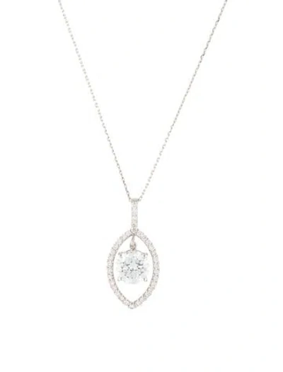 Pre-owned Pendant 14k 2.04ctw Lab-grown Diamond Dangle  Necklace, 18" In Multi