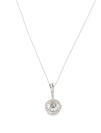 Pre-owned Pendant 14k 2.04ctw Lab-grown Diamond  Necklace, 18" In Multi