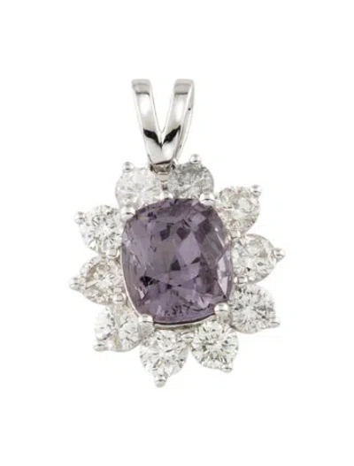 Pre-owned Pendant 14k 2.05ct Spinel & Diamond  In Multi