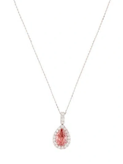 Pre-owned Pendant 14k 2.06ctw Lab-grown Diamond  Necklace, 18" In Multi