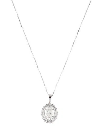 Pre-owned Pendant 14k 2.07ctw Lab-grown Diamond  Necklace, 17.75" In Multi