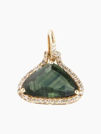 Pre-owned Pendant 14k 2.12ct Sapphire & Diamond  In Multi