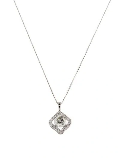 Pre-owned Pendant 14k 2.13ctw Lab-grown Diamond  Necklace, 18" In Multi