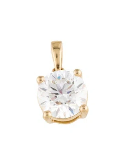 Pre-owned Pendant 14k 2.13ctw Lab-grown Diamond Solitaire  In Multi