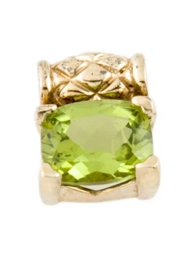 Pre-owned Pendant 14k 2.14ct Peridot , 0.5" In Multi