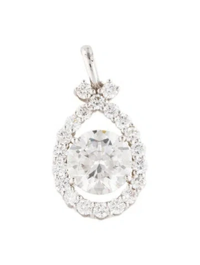 Pre-owned Pendant 14k 2.15ctw Lab-grown Diamond  In Multi