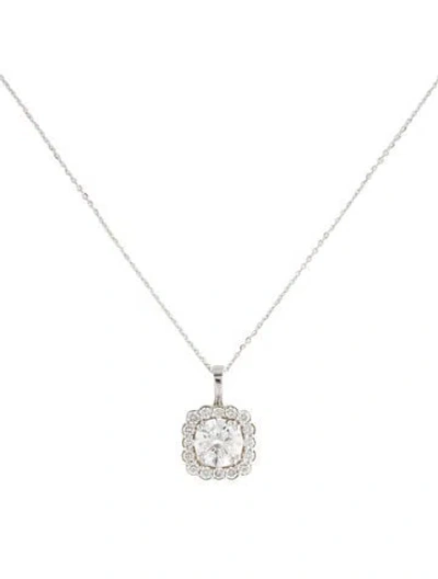 Pre-owned Pendant 14k 2.17ctw Lab-grown Diamond  Necklace, 18" In Multi