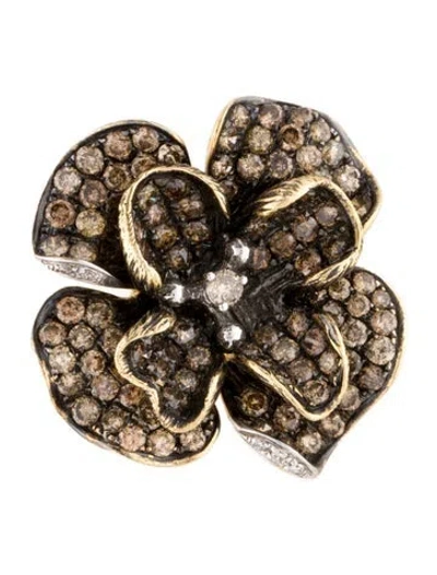 Pre-owned Pendant 14k 2.19ctw Diamond Flower  In Multi