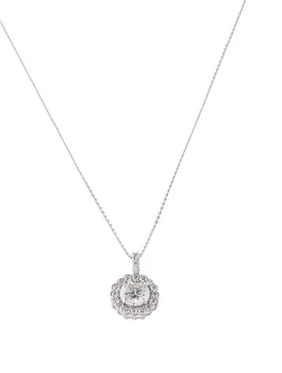 Pre-owned Pendant 14k 2.21ctw Lab-grown  Necklace, 17.75" In Multi