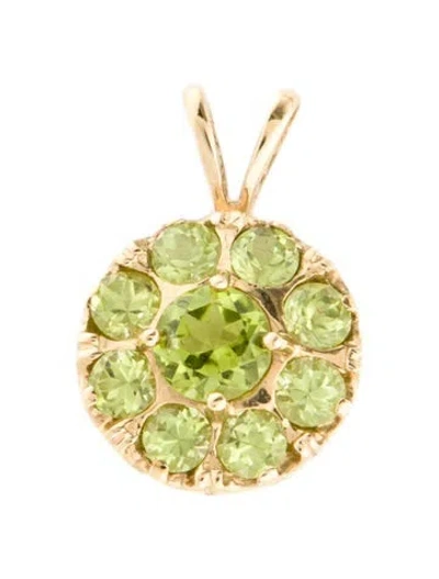 Pre-owned Pendant 14k 2.25ctw Peridot Cluster  In Multi