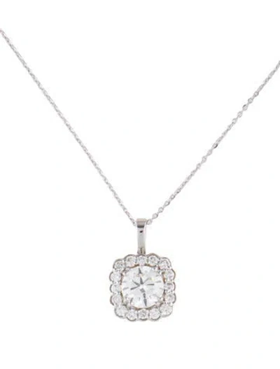 Pre-owned Pendant 14k 2.28ctw Lab-grown Diamond  Necklace, 18" In Multi