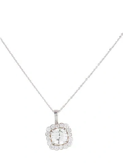Pre-owned Pendant 14k 2.28ctw Lab-grown Diamond  Necklace, 18" In Multi