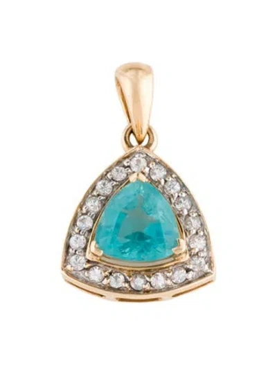Pre-owned Pendant 14k 2.31ctw Apatite & Colorless Sapphire  In Multi
