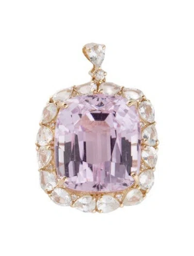 Pre-owned Pendant 14k 23.35ct Kunzite & Sapphire  In Multi