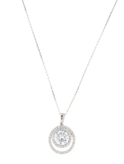 Pre-owned Pendant 14k 2.33ctw Lab-grown Diamond  Necklace, 18" In Multi