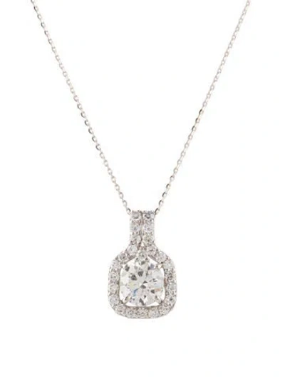 Pre-owned Pendant 14k 2.36ctw Lab-grown Diamond  Necklace, 17.75" In Multi