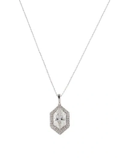 Pre-owned Pendant 14k 2.37ctw Lab-grown Diamond  Necklace, 18" In Multi