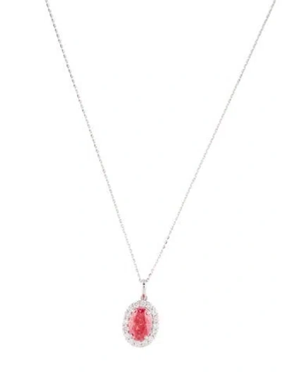 Pre-owned Pendant 14k 2.41ctw Lab-grown Diamond  Necklace, 18" In Multi