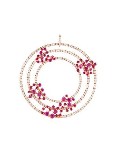 Pre-owned Pendant 14k 2.41ctw Ruby & Diamond  In Multi