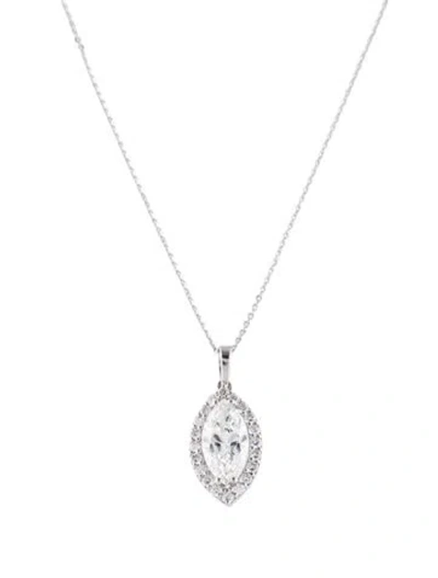 Pre-owned Pendant 14k 2.45ctw Lab-grown Diamond  Necklace, 18" In Multi