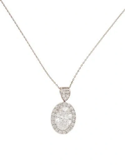 Pre-owned Pendant 14k 2.46ct Lab-grown Diamond  Necklace, 18" In Multi