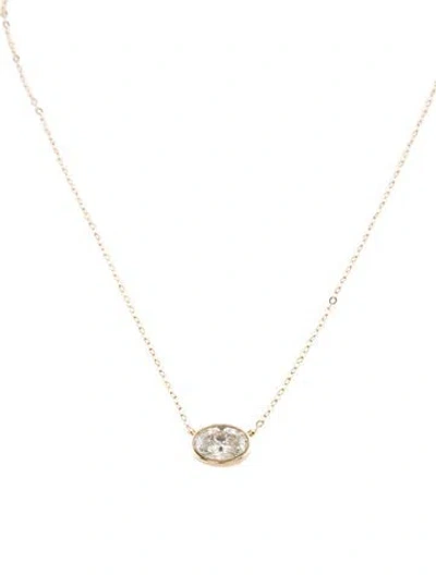 Pre-owned Pendant 14k 2.50ct Lab-grown Diamond  Necklace, 16" In Multi