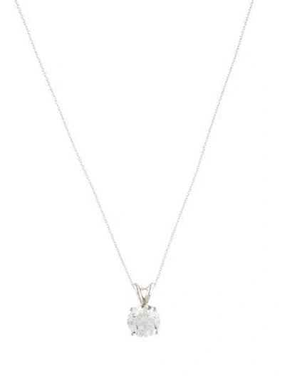 Pre-owned Pendant 14k 2.50ct Lab-grown Diamond  Necklace, 18" In Multi