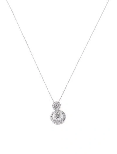 Pre-owned Pendant 14k 2.50ctw Lab-grown Diamond  Necklace, 17.75" In Multi