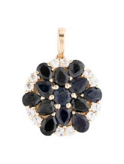 Pre-owned Pendant 14k 2.50ctw Sapphire Round  In Multi