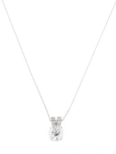 Pre-owned Pendant 14k 2.54ct Lab-grown Diamond  Necklace, 17.75" In Multi