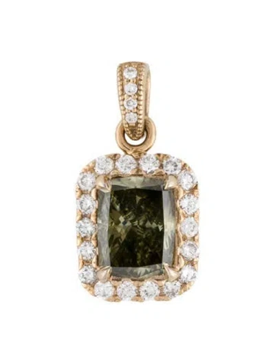 Pre-owned Pendant 14k 2.58ct Diamond , 0.75" In Multi