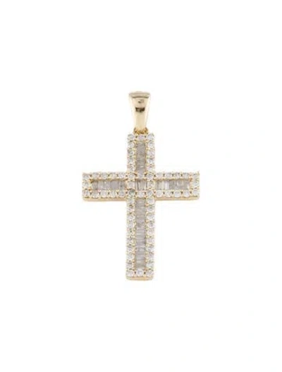 Pre-owned Pendant 14k 2.60 Diamond Cross  In Multi