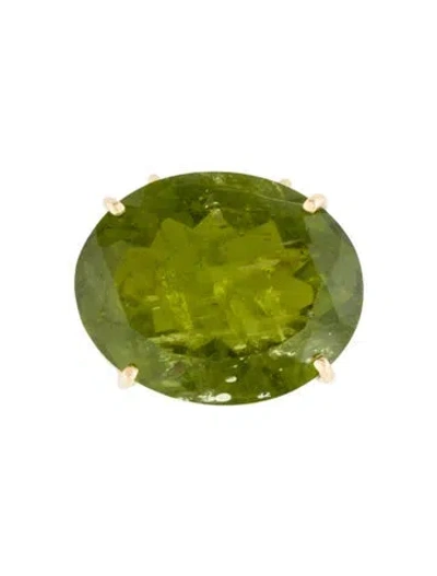 Pre-owned Pendant 14k 26.10 Peridot Slider  In Multi