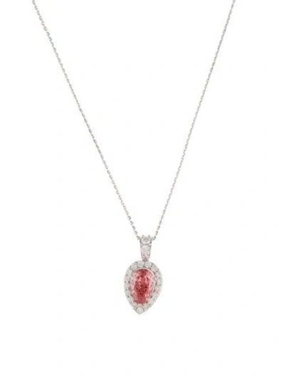 Pre-owned Pendant 14k 2.64ctw Lab-grown Diamond  Necklace, 18" In Multi