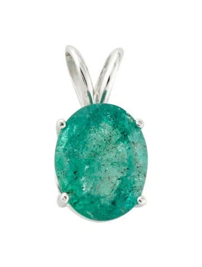 Pre-owned Pendant 14k 2.67ct Emerald  In Multi