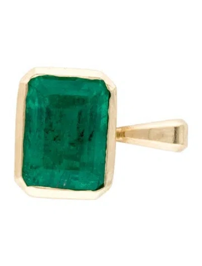 Pre-owned Pendant 14k 2.70ct Colombian Emerald , 0.25" In Multi