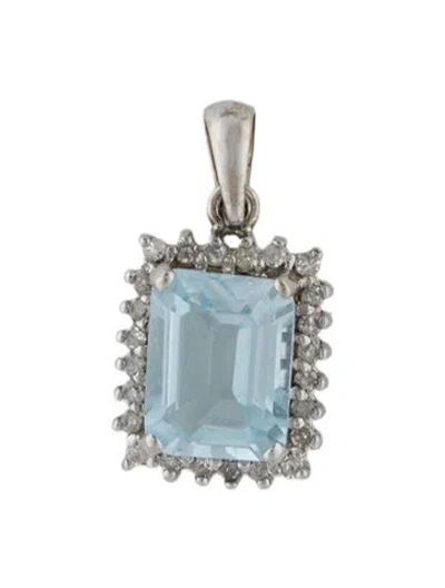 Pre-owned Pendant 14k 2.70ctw Topaz & Diamond Charm  In Multi