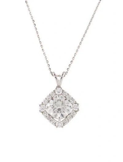 Pre-owned Pendant 14k 2.74ctw Lab-grown Diamond  Necklace, 18" In Multi