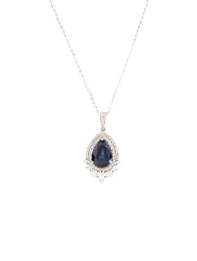 Pre-owned Pendant 14k 2.74ctw Sapphire & Diamond  Necklace, 18" In Multi