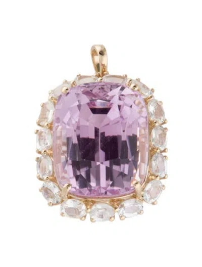 Pre-owned Pendant 14k 28.00ct Kunzite & Sapphire  In Multi