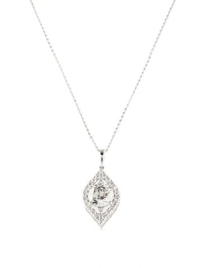 Pre-owned Pendant 14k 2.80ctw Lab-grown Diamond  Necklace, 1" In Multi