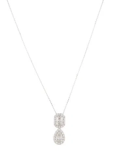 Pre-owned Pendant 14k 2.80ctw Lab-grown Diamond  Necklace, 18" In Multi